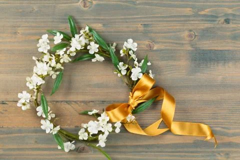 Spring flowers  wreath. Stock Photos