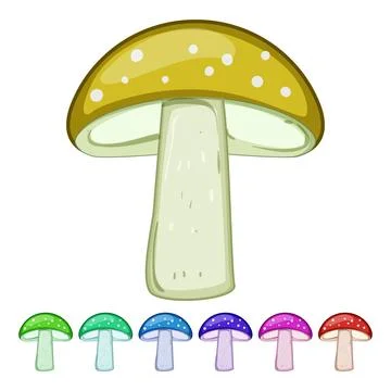 Spring fly agaric cartoon vector graphic Stock Illustration