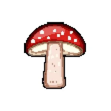 Spring fly agaric pixel art vector illustration Stockillustratie