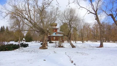 Spring, forest, and ice on the river 03 Stock Footage 250511373