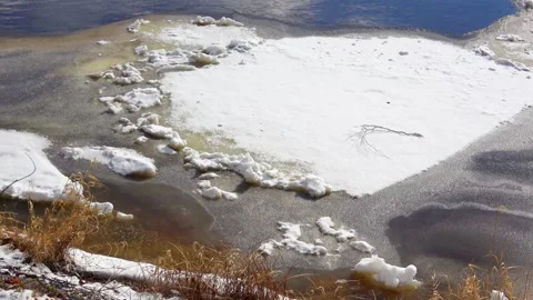 Spring, forest, and ice on the river 05 Stock Footage 250511503