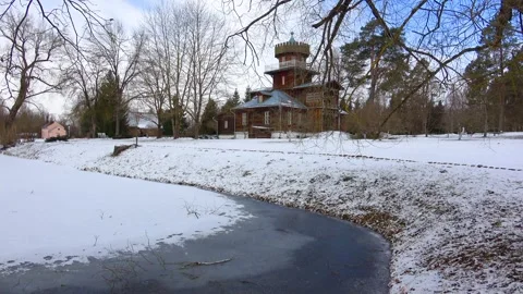 Spring, forest, and ice on the river 11 Stock Footage 250511775