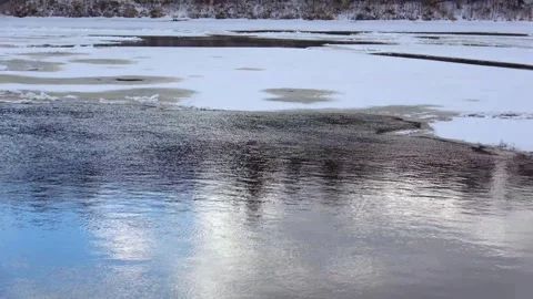 Spring, forest, and ice on the river 12 Stock Footage 250511787
