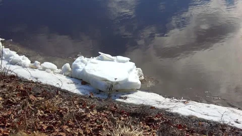 Spring, forest, and ice on the river 31 Stock Footage 250512254