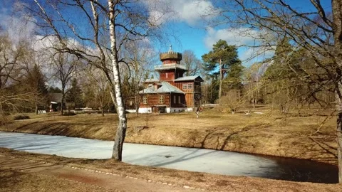 Spring, forest, and ice on the river 61 Stock Footage 250512984