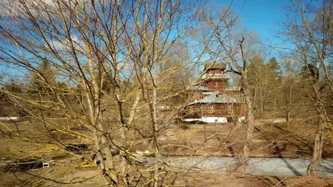 Spring, forest, and ice on the river 59 Stock Footage 250513025