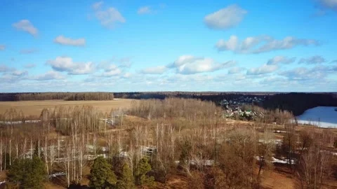 Spring, forest, and ice on the river 72 Stock Footage 250513393