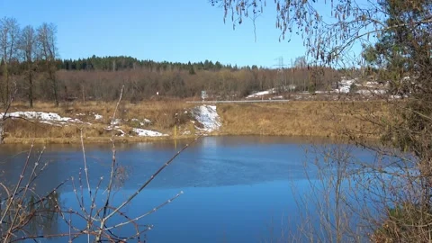 Spring, forest and Western Dvina river 06 Stock Footage 250435842