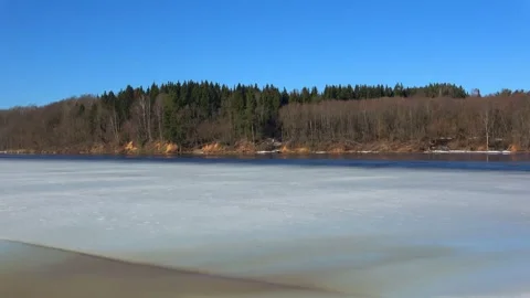 Spring, forest and Western Dvina river 19 Stock Footage 250435978