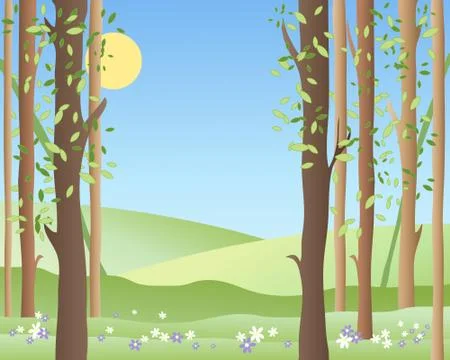 Spring forest Stock Illustration