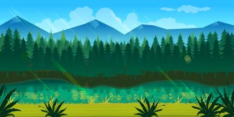Spring forest landscape Ilustração Stock