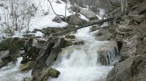 Spring forest waterfall head Video stock 10851466