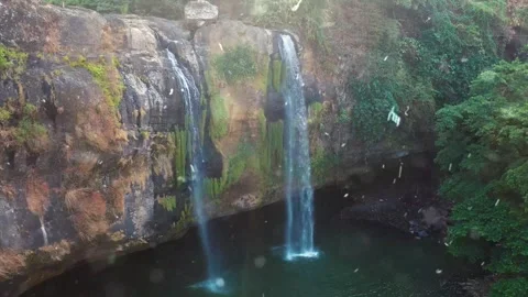 Spring Forest Waterfall Turning Into Winter Snow Stock Footage 330280303