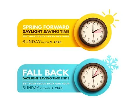 Spring Forward and Fall back. Daylight saving time ends Stock Illustration