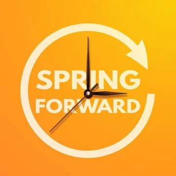 Spring Forward. Daylight saving time banner Stock Illustration
