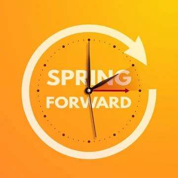 Spring Forward. Daylight saving time banner Stock Illustration