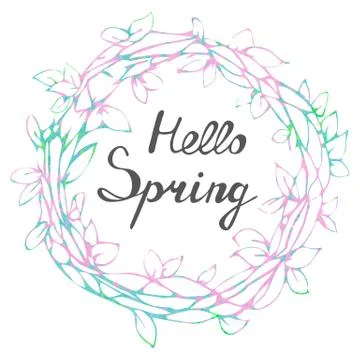 Spring frame floral wreath Stock Illustration