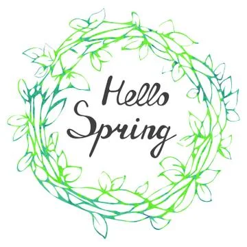 Spring frame floral wreath Stock Illustration