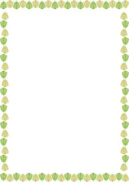 Spring frame template with leaf elements decoration. Easter border with emp.. Illustrazione stock