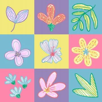 Spring frolars aesthetic pattern Stock Illustration