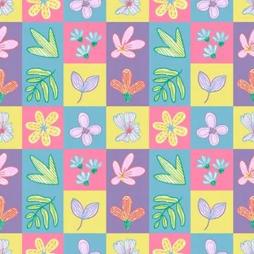 Spring frolars aesthetic pattern Stock Illustration