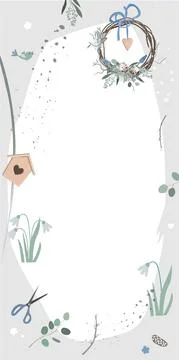 Spring Garden Decoration abstract background in Scandinavian Style with space Stock Illustration