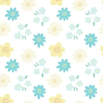 Spring garden flowers seamless pattern. Blooming summer pastels background Stock Illustration