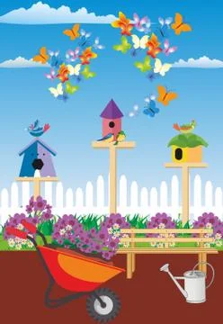 Spring in the garden Stock Illustration