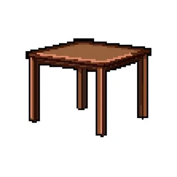 Spring garden outdoor table pixel art vector illustration Illustrazione stock