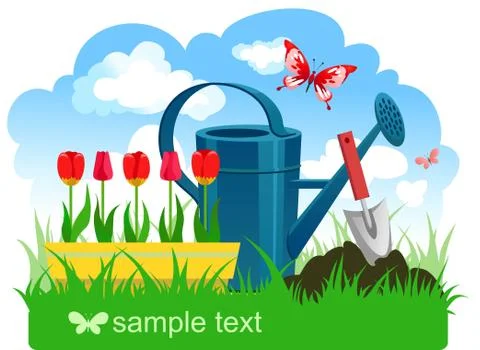 Spring gardening Stock Illustration