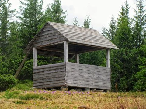 Spring Gazebo by the Forest Stock Photos