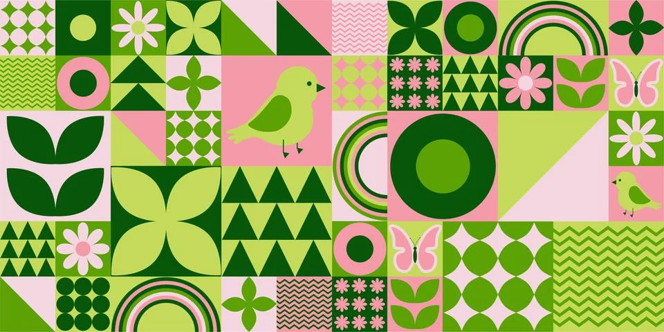 Spring geometric pattern for cover, label, packaging Foto stock