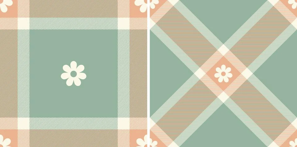 Spring gingham pattern, seamless checked plaids. Pastel vichy background fo.. Stock Illustration