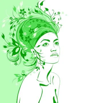 Spring girl Stock Illustration