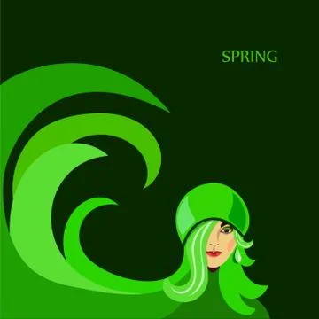 Spring girl Stock Illustration