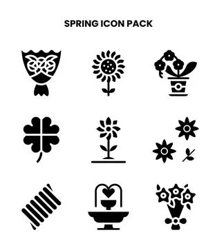 Spring Glyph Design Icons Pack イラスト素材