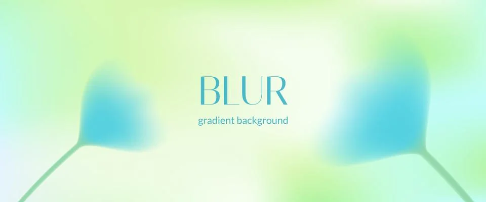 Spring gradient with blue flower blur and soft grass for wellness card and spa Stock Illustration