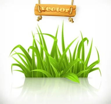 Spring grass, 3d vector icon Stock Illustration
