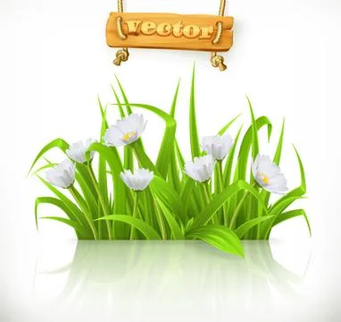 Spring grass, 3d vector icon Illustrazione stock