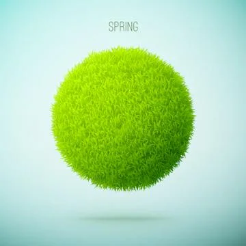 Spring grass circle shape concept Illustrazione stock