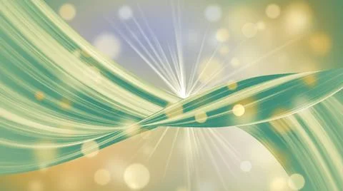 Spring green abstraction with lines, rays and dots - waving modern abstrac... Stock Photos