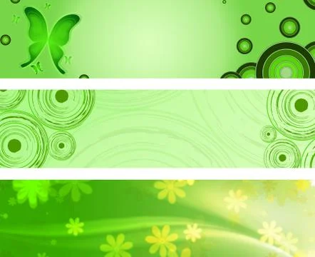 Spring green banners Stock Illustration