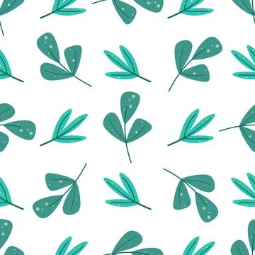 Spring green foliage seamless pattern Illustrazione stock