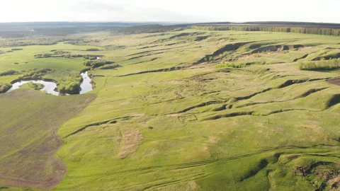 Spring green hills Stock Footage 147092831