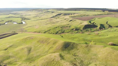 Spring green hills Stock Footage 147093569