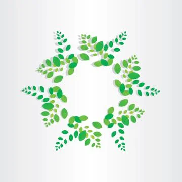 Spring green leafs circle background Illustrazione stock
