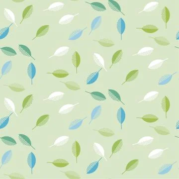 Spring green leaves abstract vector illustration. seamless pattern with moder Illustrazione stock