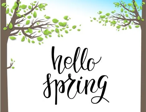 Spring green trees Stock Illustration