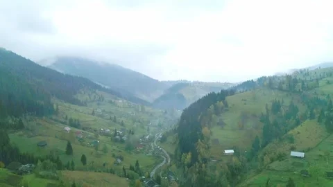 Spring green valley in mountain top of view Stock Footage 299790209
