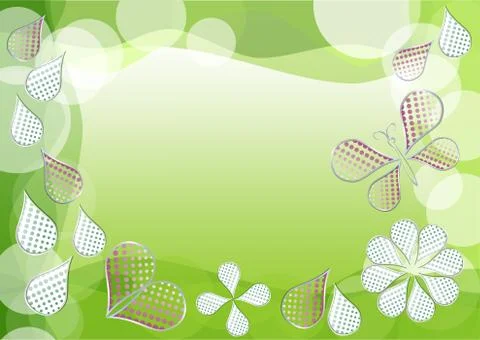 Spring green vector background with morphing dotted drops Stock Illustration